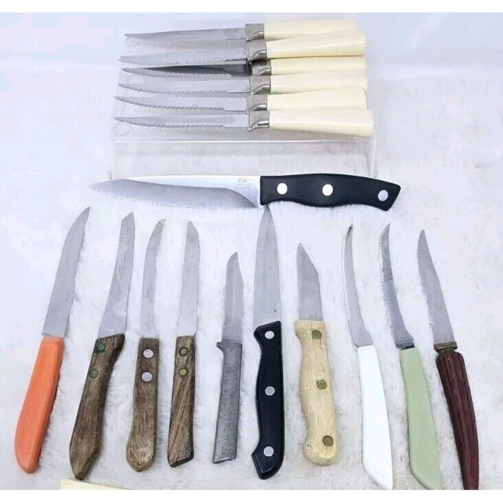 Vintage Kitchen Knife Lot of 17 Paring‎ Steak Chicago Cutlery Regent Quikut